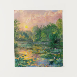 Tenture Nappes d'eau par Claude Monet, coucher du soleil, 