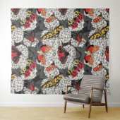 Tenture Nappes phréatiques sur hydrangée blanche (En situation (horizontale))