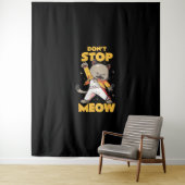 Tenture N'arrêtez pas Meow Cute Freddie Cat (En situation)