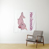 Tenture Narval Rose | Dessin Animé Chibi Kawaii Féminin Pe (En situation (horizontale))