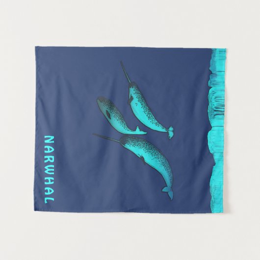 Tenture Narwhal Sous La Glace (Devant (Horizontal))