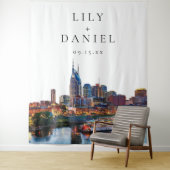 Tenture Nashville Riverfront Wedding Photo Backdrop (En situation)