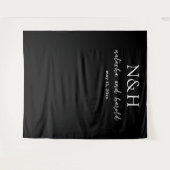 Tenture Natasha Black Monogramme Mariage moderne (Devant (Horizontal))