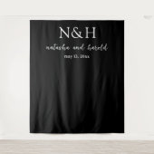Tenture Natasha Black Monogramme Mariage moderne (Devant)