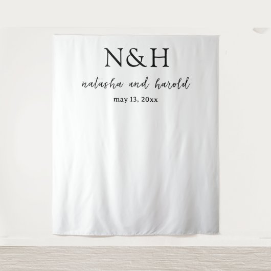 Tenture Natasha Monogram Mariage moderne (Devant)