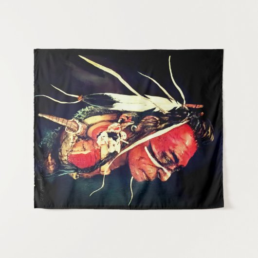 Tenture Native American "Kaw Warrior" (Devant (Horizontal))
