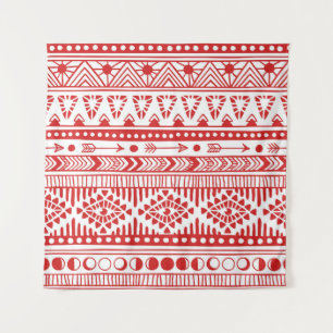 Tenture Native American : Red Ink Doodle.