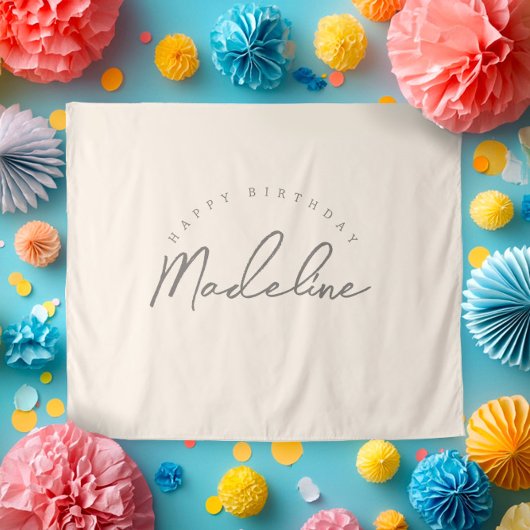Tenture Natural Linen Personalized Birthday Banner