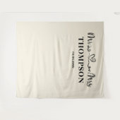 Tenture Natural White | Mr and Mrs Elegant Simple Backdrop (Devant (Horizontal))