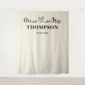 Tenture Natural White | Mr and Mrs Elegant Simple Backdrop (Devant)