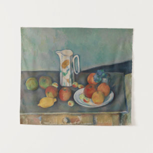 Tenture Nature morte, pichet de lait et fruits sur une tab