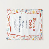 Tenture Nautical Bridal Shower Welcome Backdrop Tapestry (Devant (Horizontal))