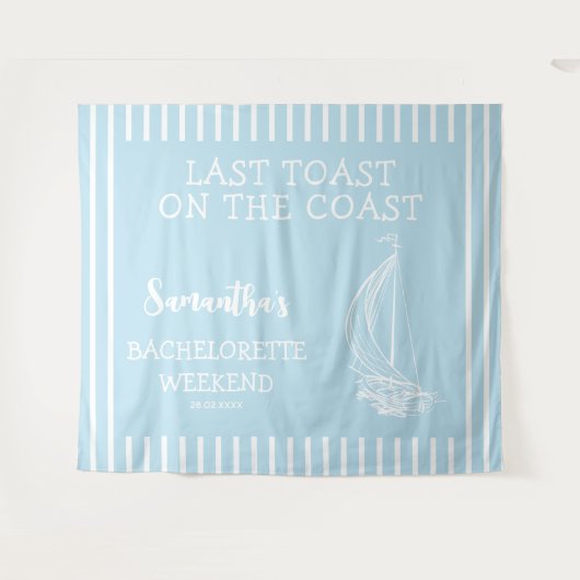 Tenture Nautical Sailboat Bachelorette Party Dernier toast (Devant (Horizontal))