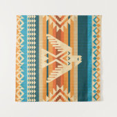 Tenture Navajo style abstract seamless pattern with eagle (Devant (Horizontal))