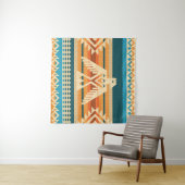Tenture Navajo style abstract seamless pattern with eagle (En situation (horizontale))