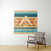 Tenture Navajo style abstract seamless pattern with eagle (En situation)