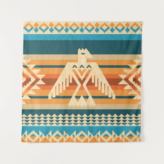 Tenture Navajo style abstract seamless pattern with eagle (Devant)