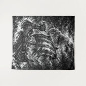 Tenture Navire long Viking dans la tempête — Ink Saga Art (Devant (Horizontal))