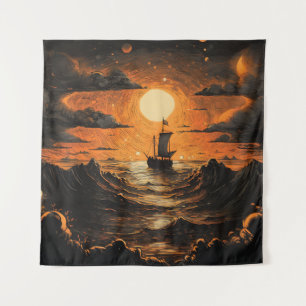 Tenture Navire naviguant la nuit