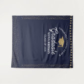 Tenture Navy Blue Class Of 2026 Graduation Backdrop (Devant (Horizontal))