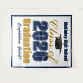 Tenture Navy Blue Class of 2026 Graduation Photo Booth (Devant (Horizontal))