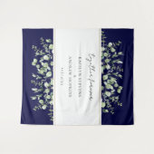 Tenture Navy Blue Eucalyptus Mariage Ensemble Pour Toujour (Devant (Horizontal))