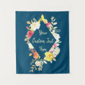 Tenture Navy Blue Floral Fête d'anniversaire Photo Booth P (Devant)