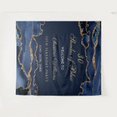Tenture Navy Blue & Gold Shades of Blue Birthday Backdrop (Devant (Horizontal))