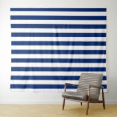 Tenture Navy Blue with Classic White Stripe Pattern (En situation (horizontale))