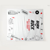 Tenture Né à Rock Star Baby shower Photo Booth Backdrop (Devant (Horizontal))