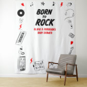 Tenture Né à Rock Star Baby shower Photo Booth Backdrop (En situation)