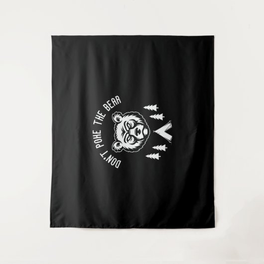 Tenture Ne Poke Pas L'Ours Chasse Pêche Camping (Devant)