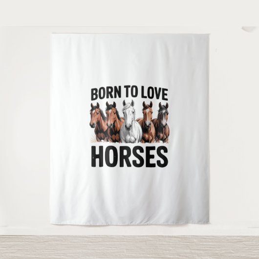 Tenture Né pour aimer les chevaux (Devant)