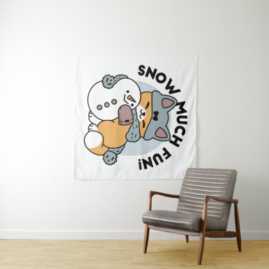 Tenture Neige beaucoup amusant Chat hiver vacances Design (En situation (horizontale))