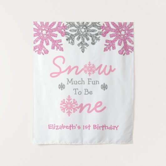 Tenture Neige beaucoup amusant pour être un hiver 1er anni (Devant)