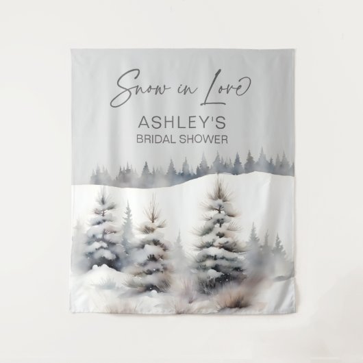 Tenture Neige dans l'amour hiver forêt nuptiale toile de f (Devant)