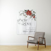 Tenture Neige en amour Fête des mariées À feuillage persis (En situation)