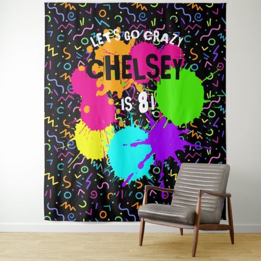 Tenture Neon Llow Photo Backdrop, Glow Party Back Drop (En situation)