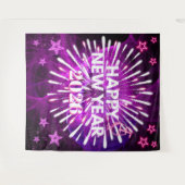 Tenture Neon Purple “Happy New Year”Glow Party Backdrop (Devant (Horizontal))