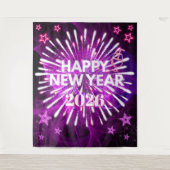 Tenture Neon Purple “Happy New Year”Glow Party Backdrop (Devant)