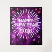 Tenture Neon Purple “Happy New Year”Glow Party Backdrop (Devant)