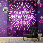 Tenture Neon Purple “Happy New Year”Glow Party Backdrop