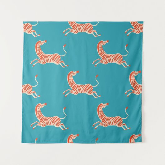 Tenture Neon Zebra : Retro Coloré sans couture (Devant)
