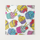 Tenture Néons Cakes : Motif Pop Art. (Devant (Horizontal))