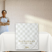 Tenture Neutral Tan Checkered Business Name Table Runner