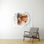 Tenture Neutral Teddy Bear Baby Shower Backdrop (En situation (horizontale))