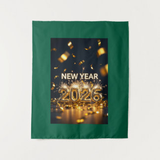 Tenture New Year 2026 Tapestry - Custom Luxe Wall Hanging