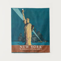 New York City Vintage voyage Liberty Skyline