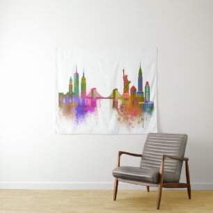 Tenture New York Skyline - Arc en ciel