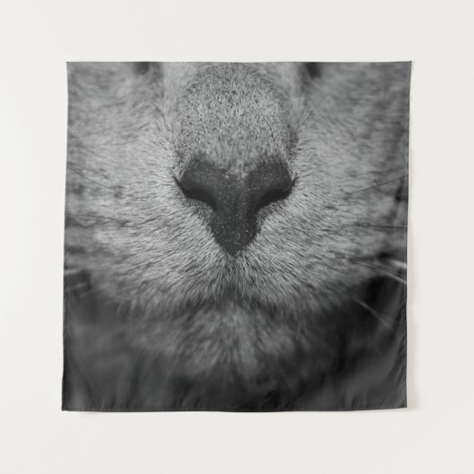 TENTURE NEZ DE CHAT EN NOIR ET BLANC (Devant)